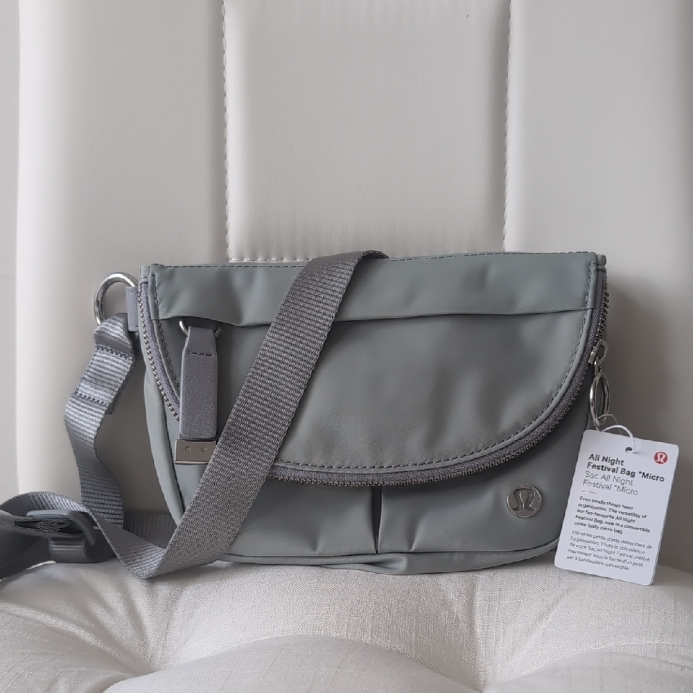 NEW Lululemon All Night Festival Bag Micro Gray Crossbody Bag